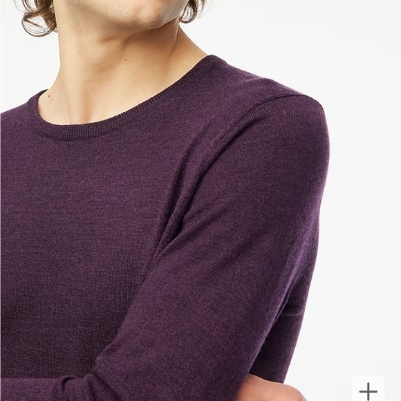 J crew Merino wool-blend crewneck sweater Hthr Aubergine - Picture 2 of 4